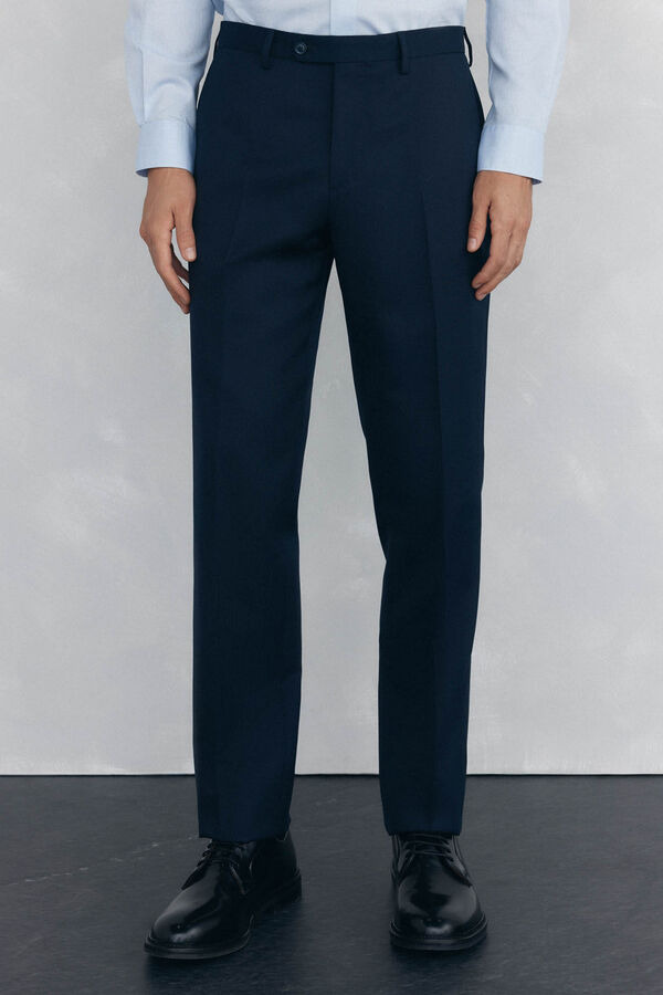Pedro del Hierro Blue back tailored fit structured trousers Blue