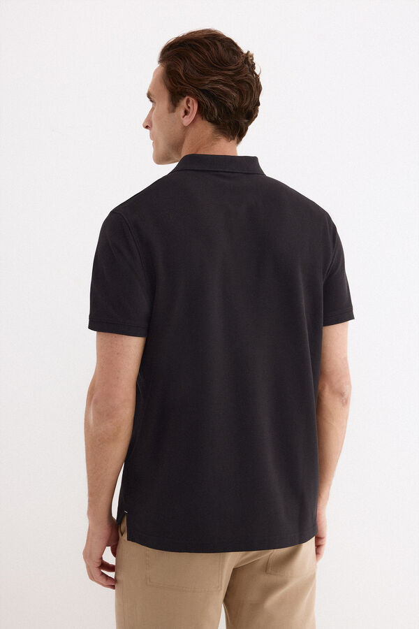 Pedro del Hierro Piqu&eacute; basic polo shirt Black