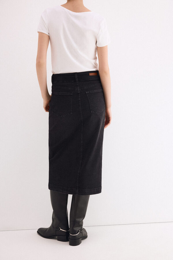 Pedro del Hierro Grey denim button-front skirt Grey
