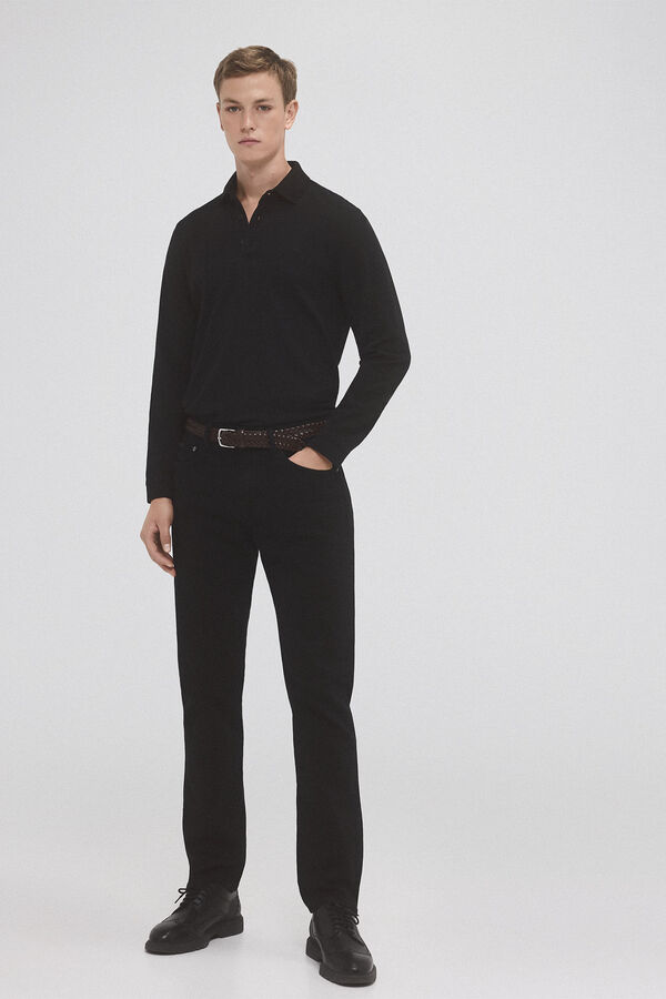 Pedro del Hierro Long-sleeved polo shirt  Black