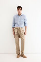 Pedro del Hierro Plain linen T-shirt Blue