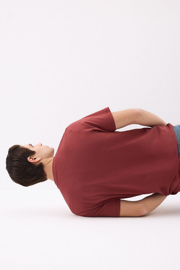 Pedro del Hierro Basic logo T-shirt Burgundy