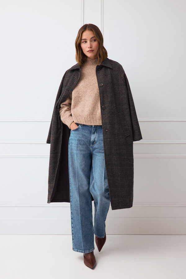 TFP by Tamara Falc&oacute; Cropped cross-knit jumper Beige