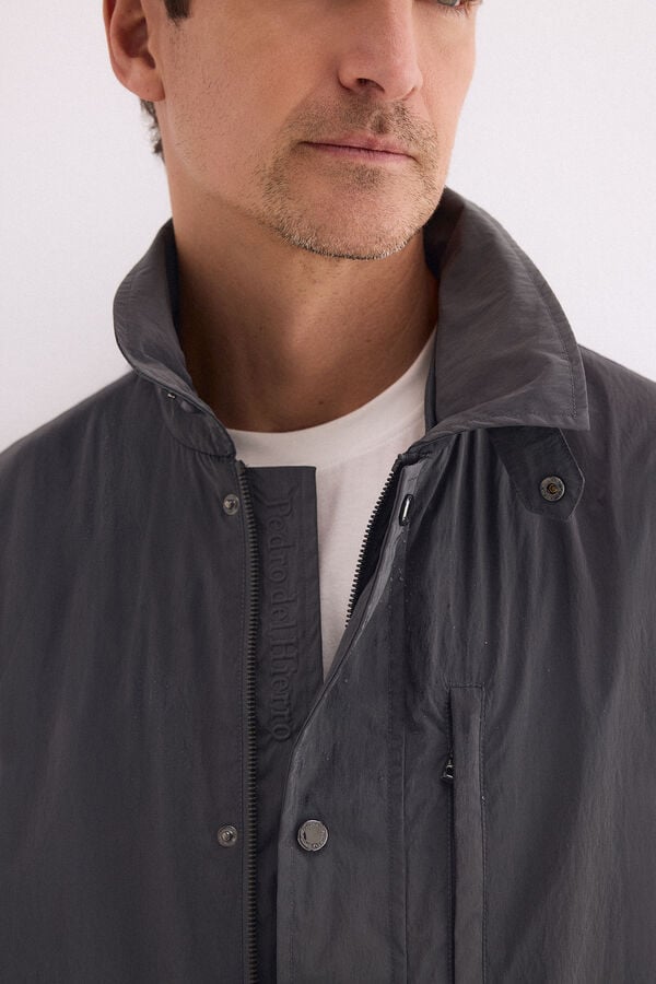 Pedro del Hierro Neck detail jacket Grey