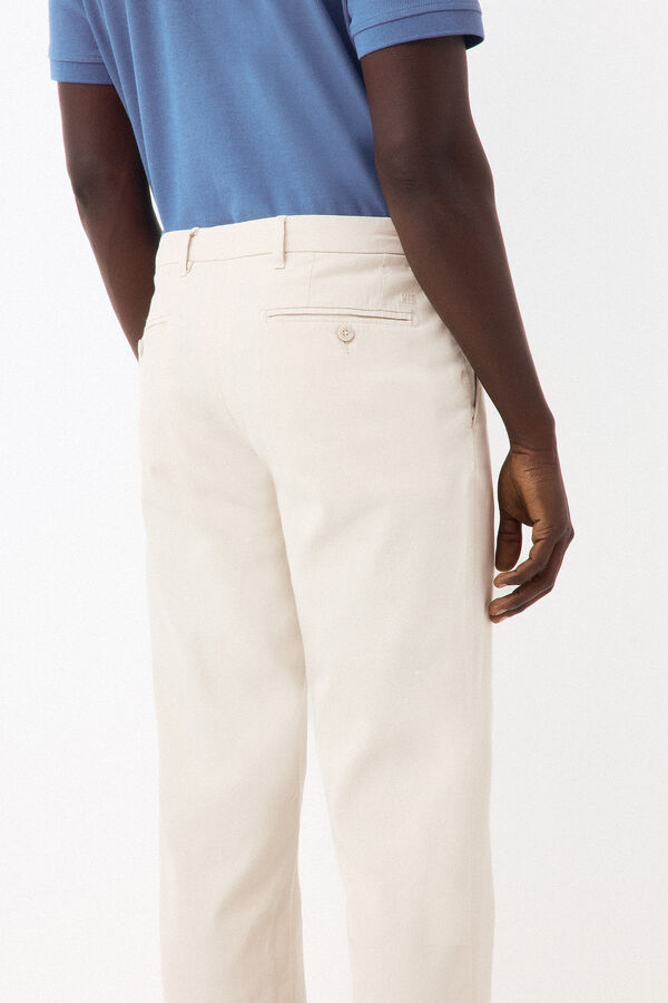 Pedro del Hierro Lightweight structure slim chinos Ecru