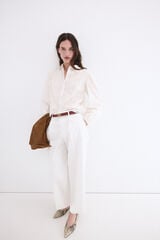 Pedro del Hierro Classic wide leg trousers White