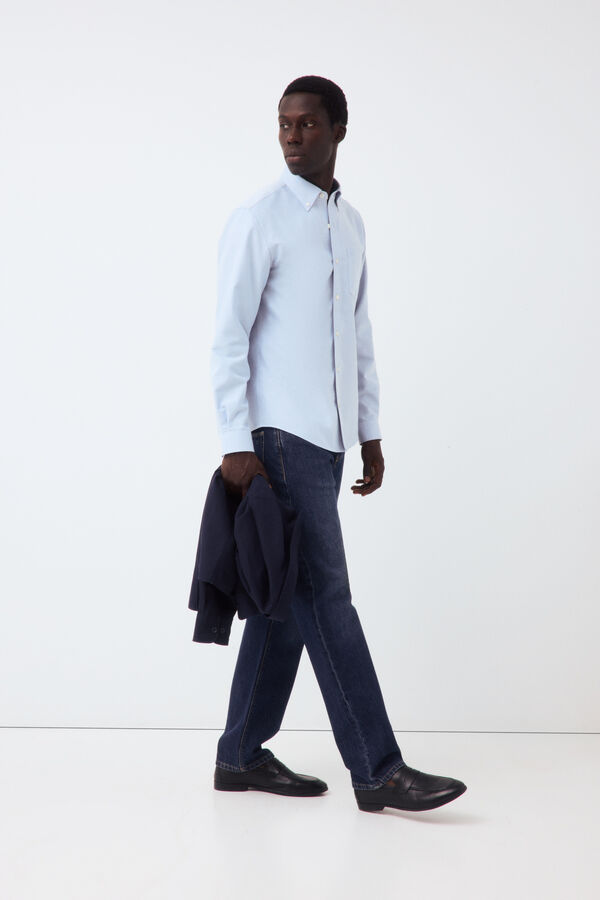 Pedro del Hierro Plain oxford shirt Blue