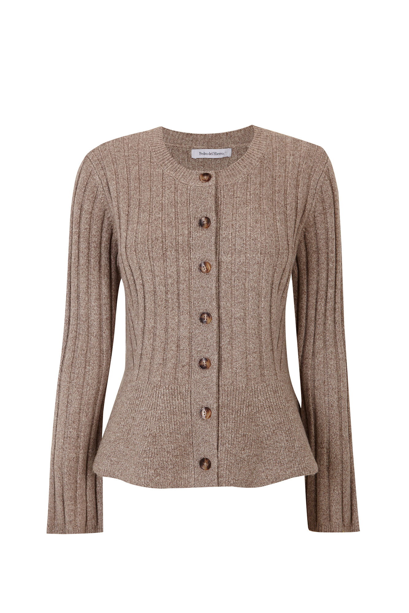 Pedro del Hierro Ribbed peplum jacket with buttons