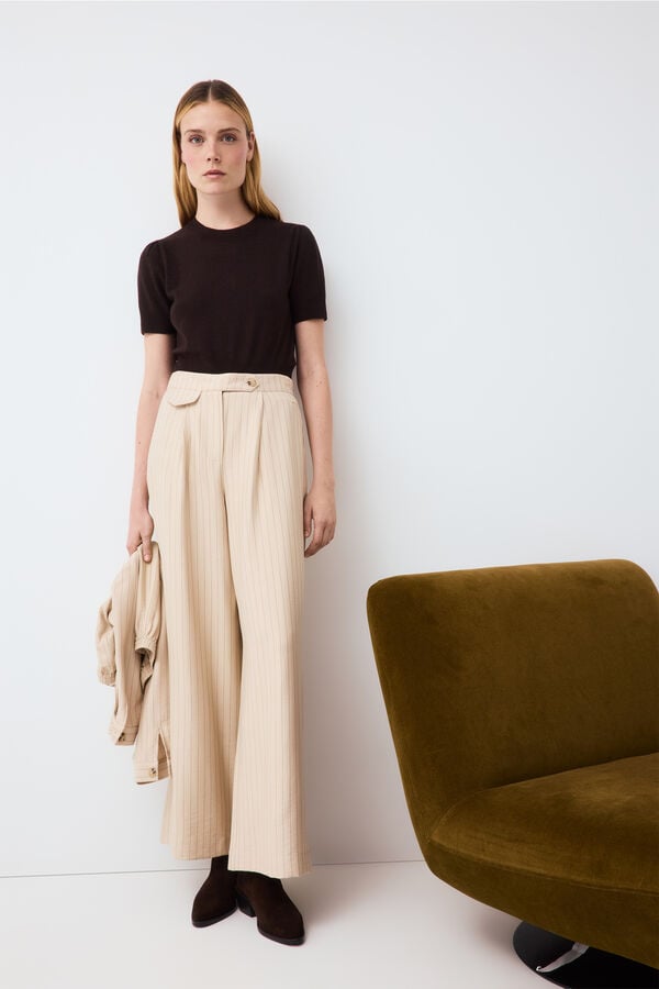 Pedro del Hierro Top malha manga curta Marrom