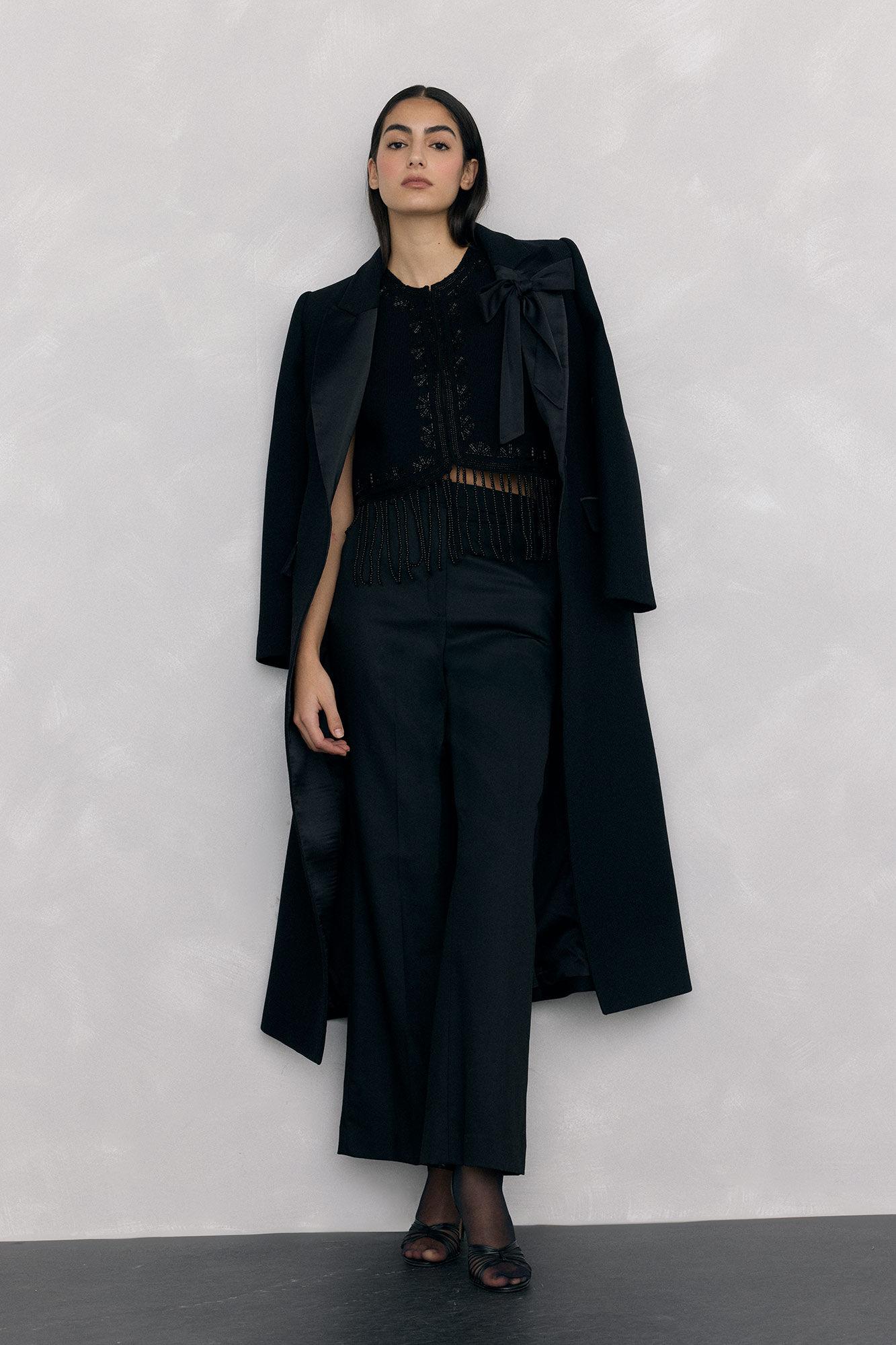 Pedro del Hierro Jersey-knit vest with embroidered fringes