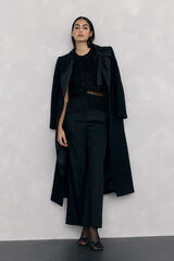 Pedro del Hierro Jersey-knit vest with embroidered fringes Black