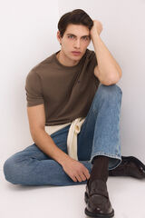 Pedro del Hierro Basic logo T-shirt Brown