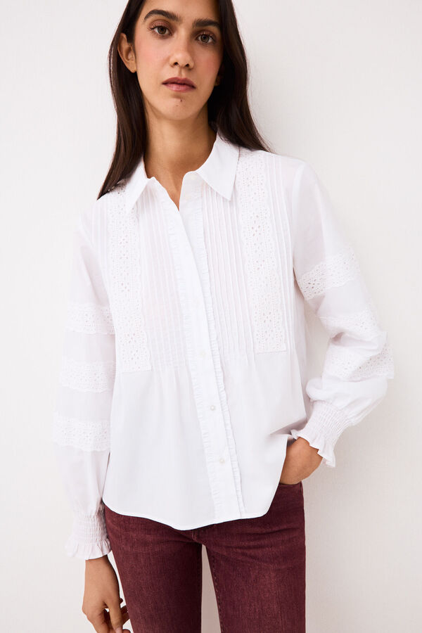 Pedro del Hierro Embroidered romantic blouse White