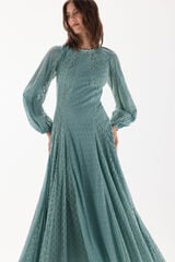 TFP by Tamara Falcó Vestido de combinação de renda Azul