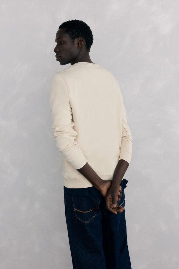 Pedro del Hierro Sweatshirt logo crew neck Beige