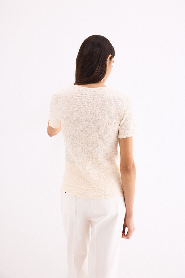 Pedro del Hierro T-shirt efeito enrugado Branco