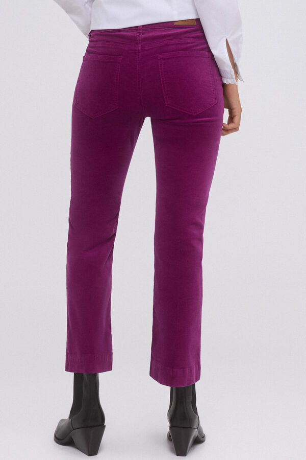 Pedro del Hierro Flare cropped velvet pants Pink