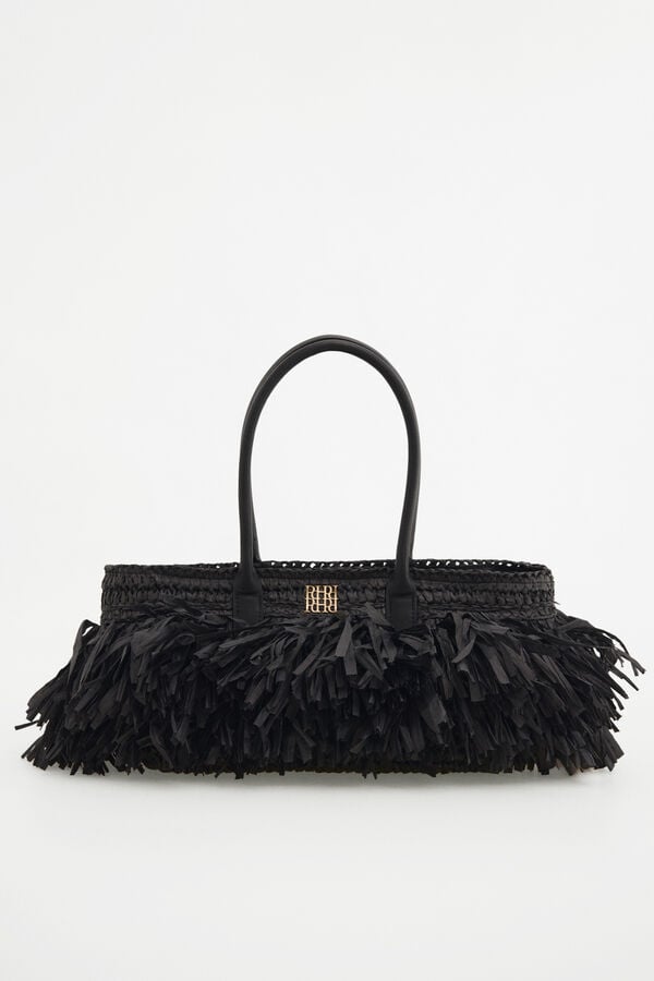 Pedro del Hierro Bolso hombro flecos Negro