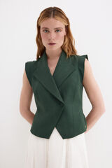 Pedro del Hierro Double-breasted gilet Green