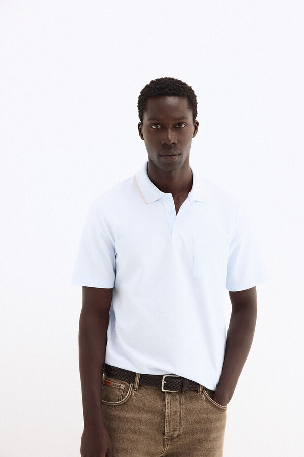 Pedro del Hierro Polo com textura Azul