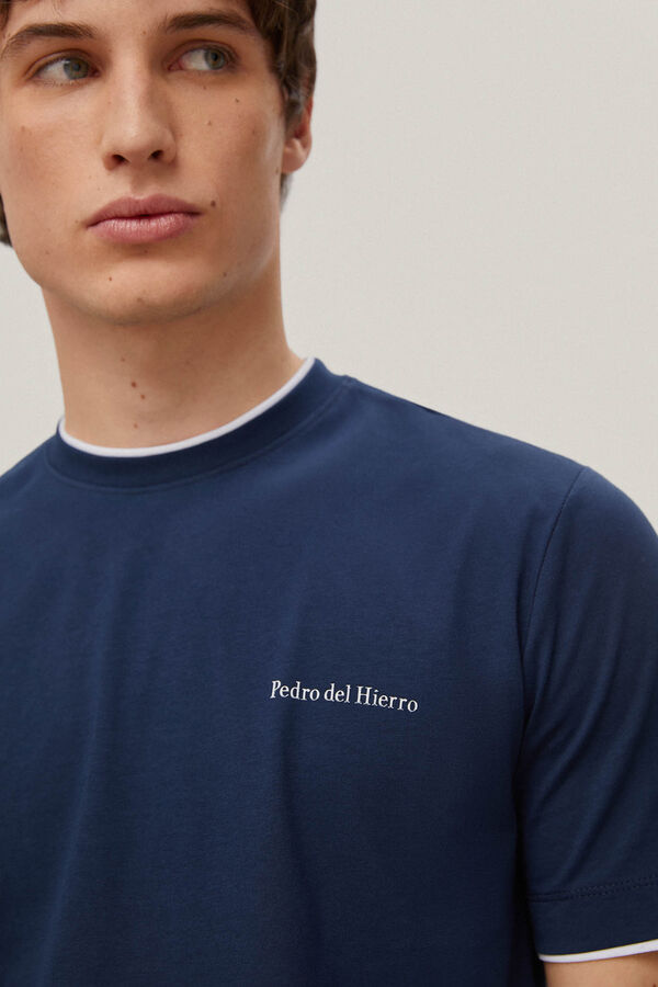 Pedro del Hierro Camiseta doble cuello Azul