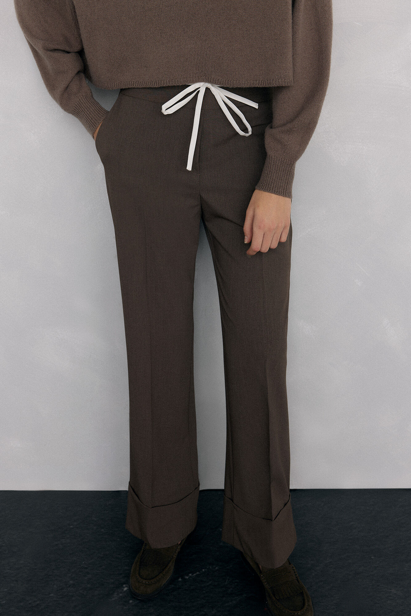 Pedro del Hierro Straight trousers with double waistband