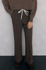 Pedro del Hierro Pantalón recto con cinturilla dobre Beige