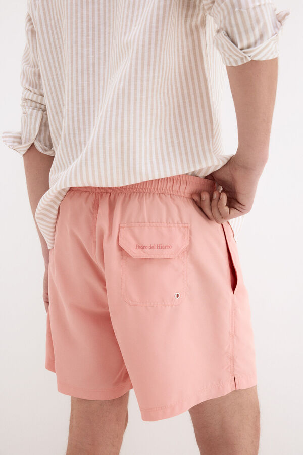 Pedro del Hierro Fato de banho liso b&aacute;sico Coral