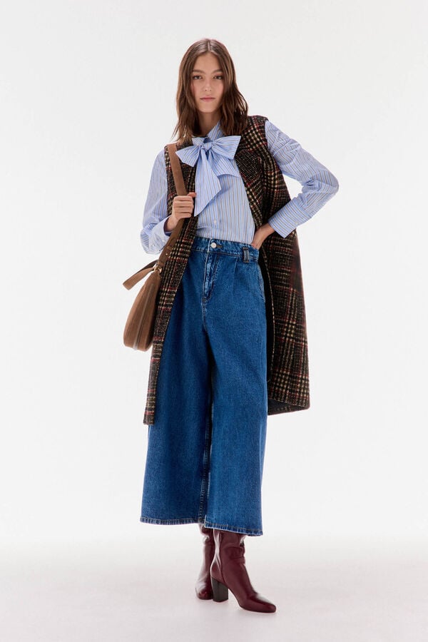 TFP by Tamara Falcó Striped shirt with bow or tie Blue