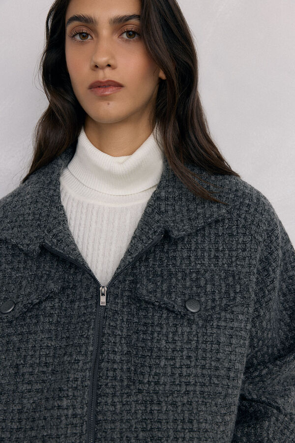 Pedro del Hierro Gray zip fastening -up jacket Grey