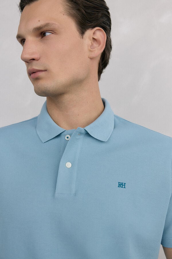 Pedro del Hierro Basic piqué polo shirt Blue