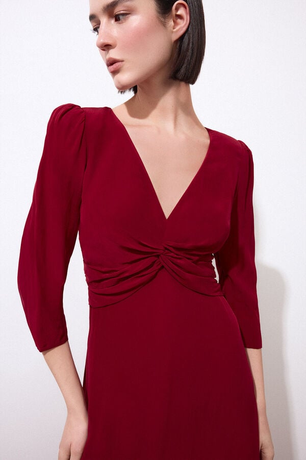 Pedro del Hierro Vestido comprido midi Bordeaux