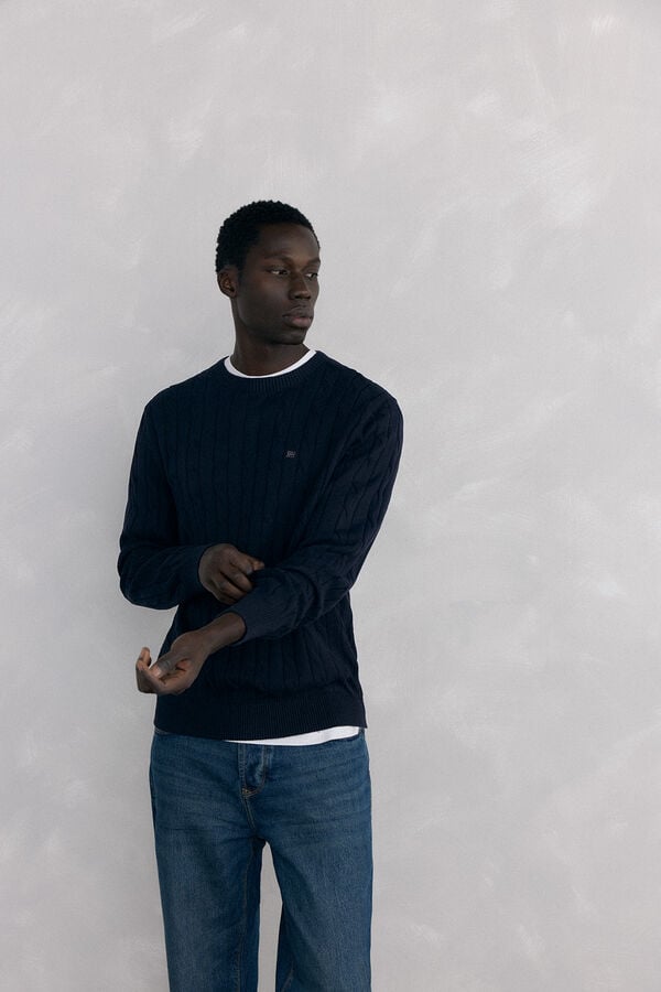 Pedro del Hierro Cotton and cashmere sweater Black