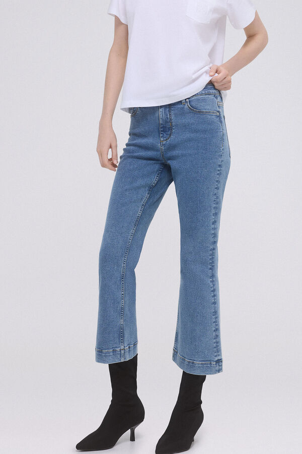 Pedro del Hierro Flare cropped lycra™ t400™ jeans Blue