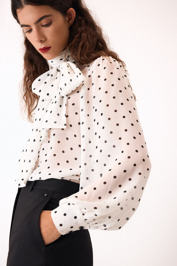 Pedro del Hierro Polka polka-dots blouse parade Ivory