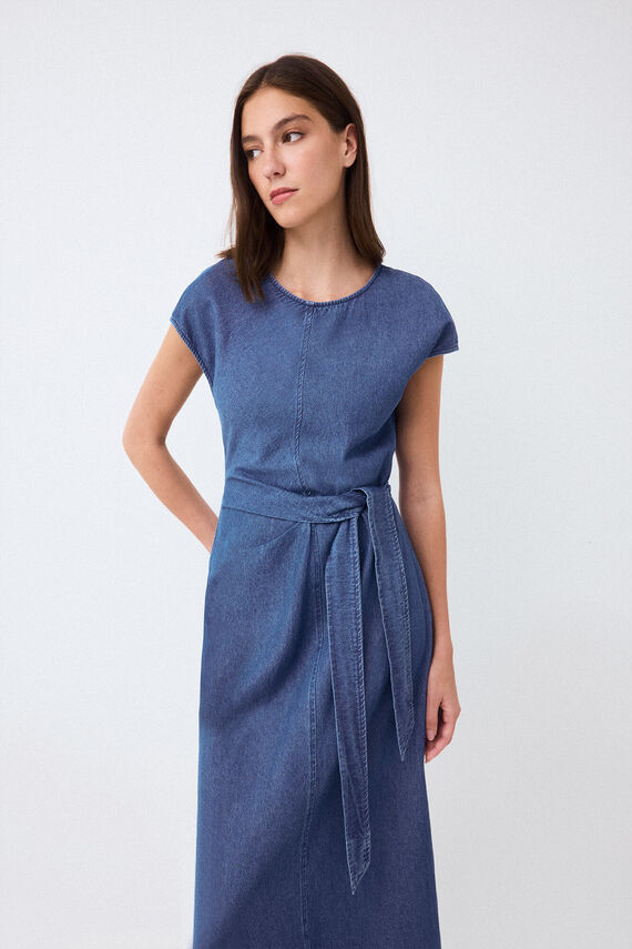 Vestido nudo denim