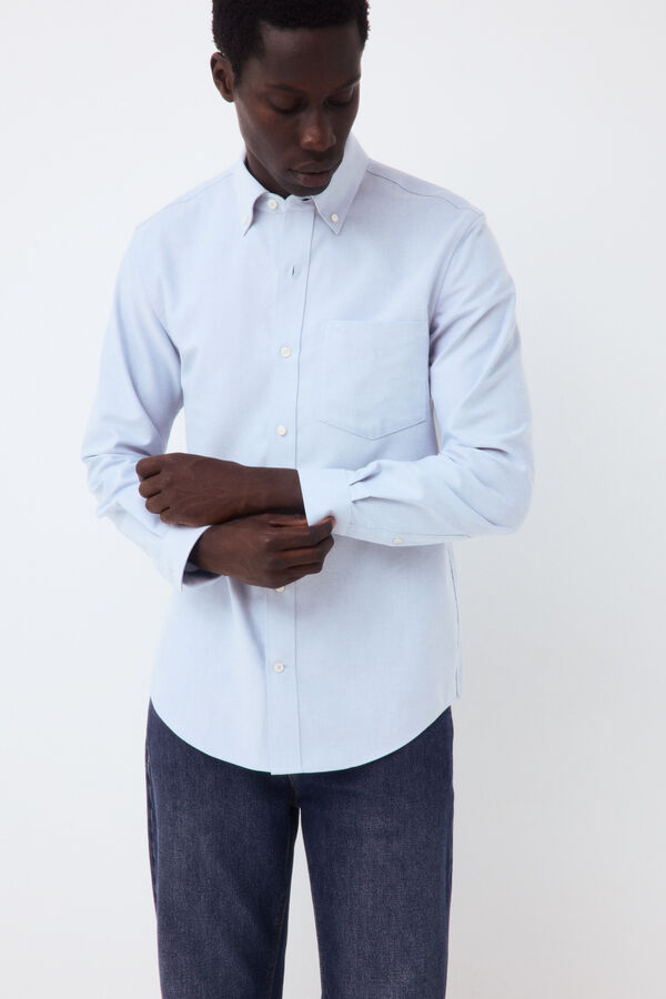 Pedro del Hierro Plain oxford shirt Blue