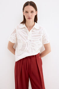 Pedro del Hierro Openwork polo shirt