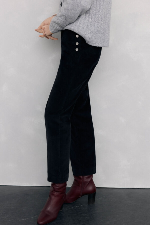 Pedro del Hierro Classic slim corduroy pants Black