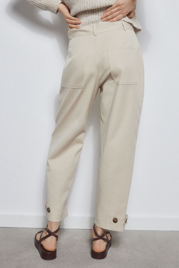 Pedro del Hierro Trousers with adjustable darts on the hem Beige