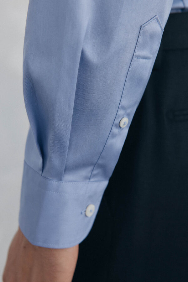 Pedro del Hierro Plain twill shirt, easy iron + anti-odor, slim fit Purple