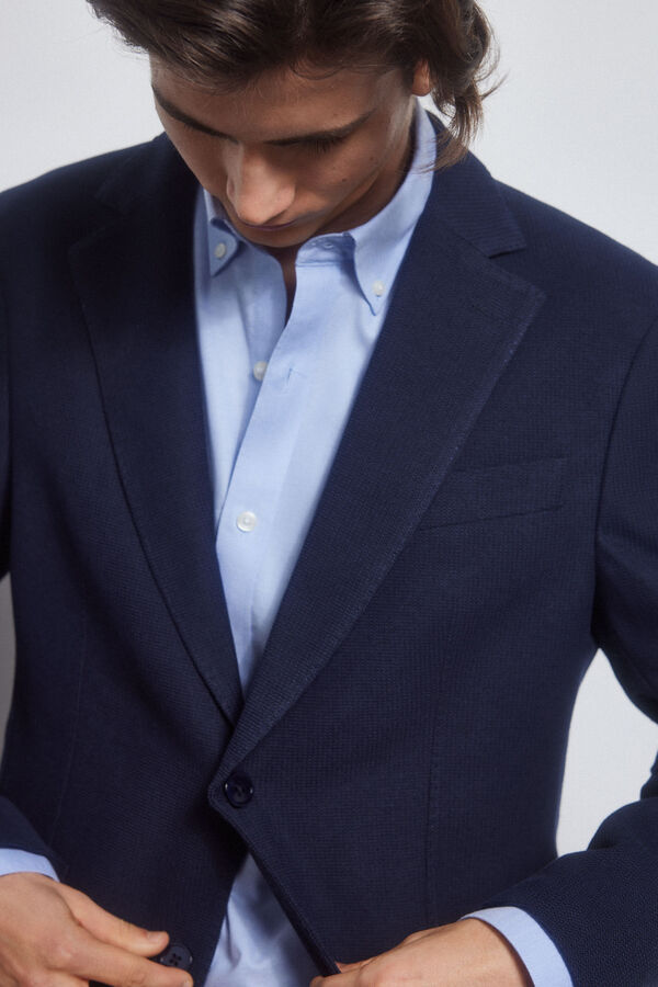 Pedro del Hierro Jersey-knit blazer with detachable elements Blue