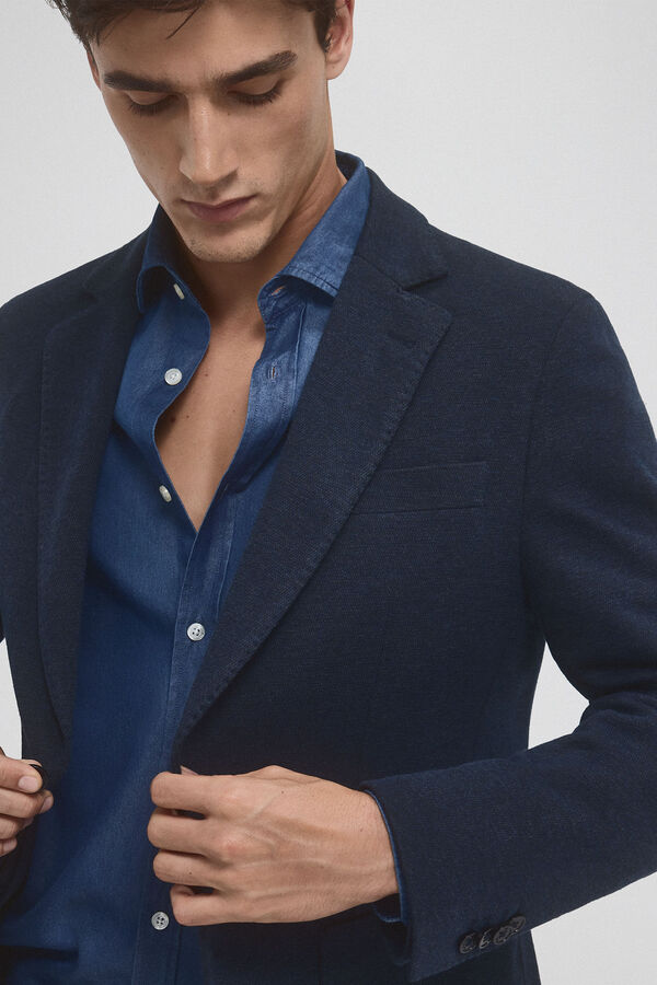 Pedro del Hierro Americana de punto con desmontable Azul