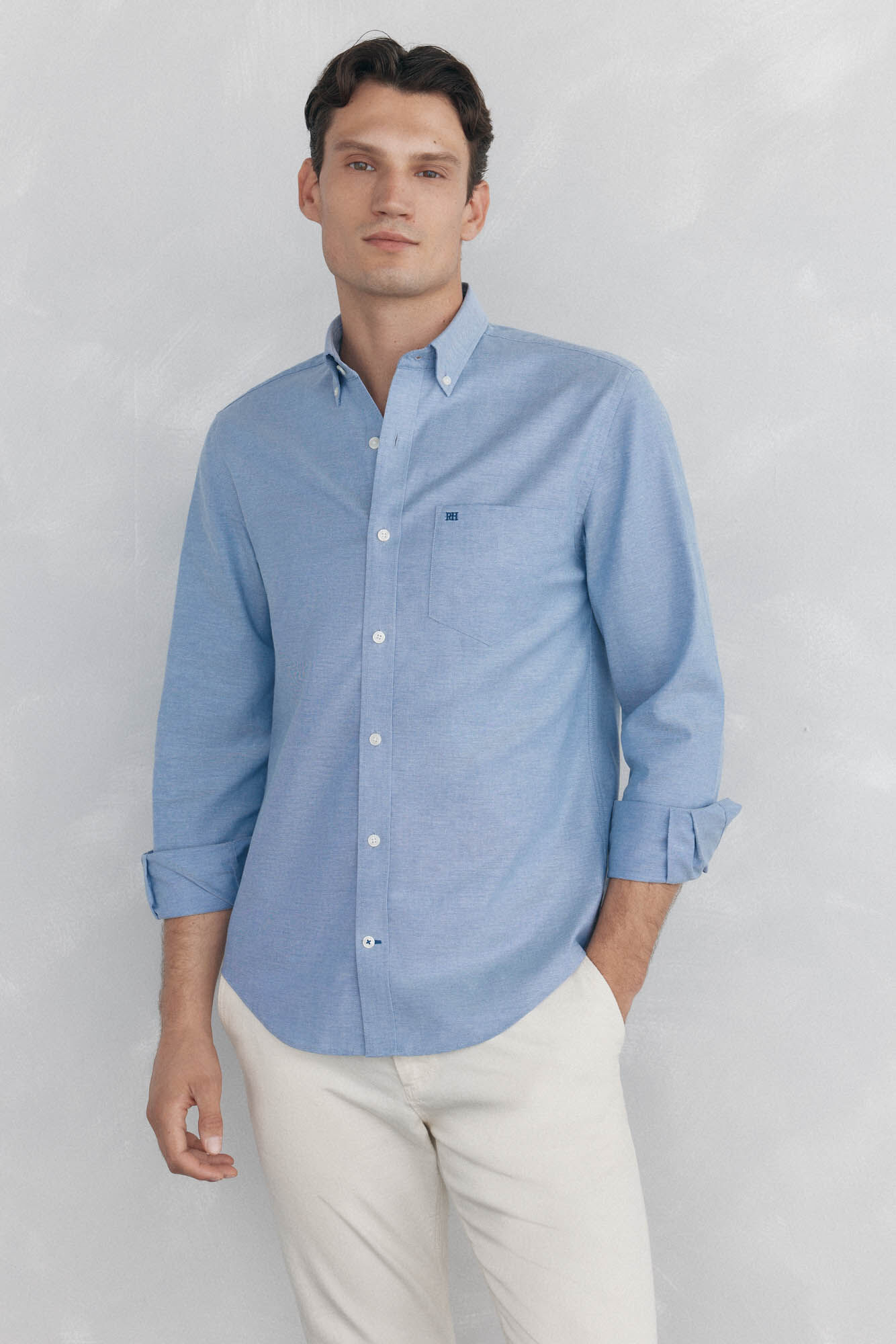 Pedro del Hierro Plain non-iron Oxford shirt