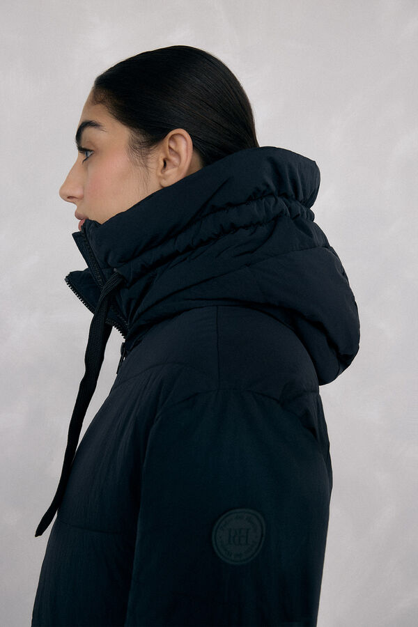 Pedro del Hierro Long hooded parka Black