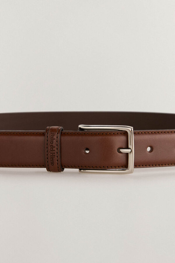 Pedro del Hierro leather dress belt Brown