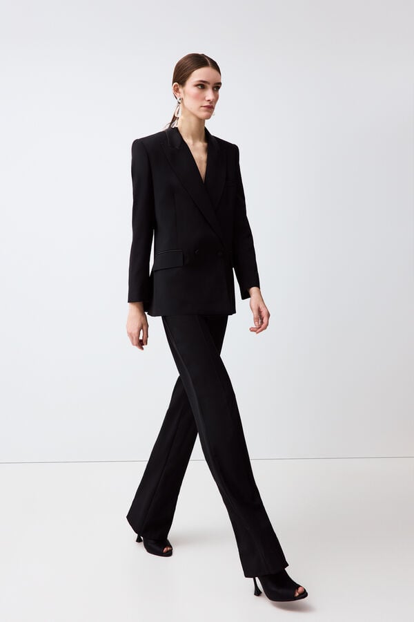 Pedro del Hierro Straight tailored trousers Black