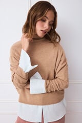 TFP by Tamara Falc&oacute; Oversize funnel neck jumper Brown