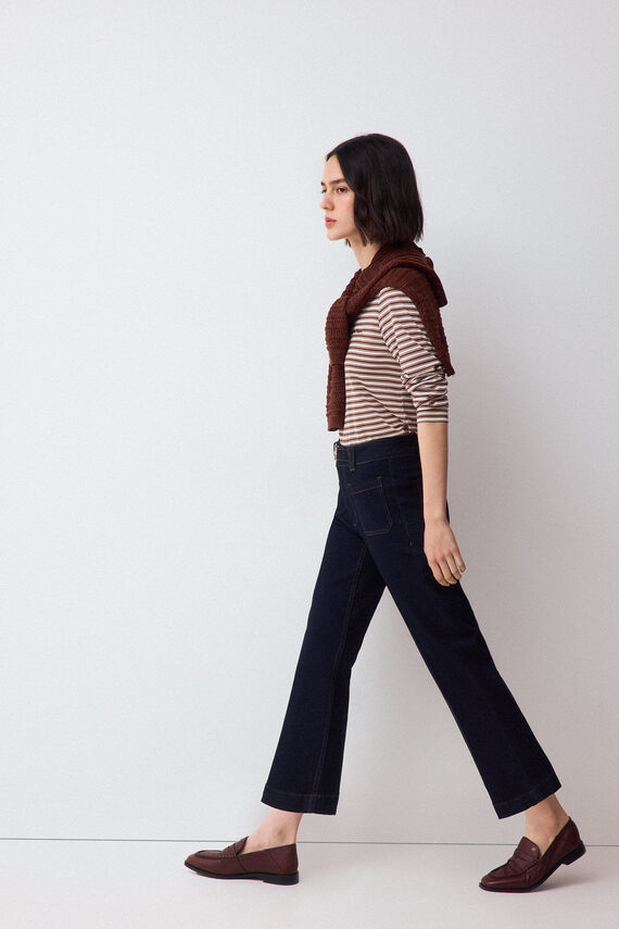 Jeans stove pipe capri