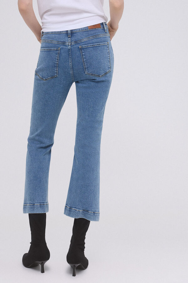 Pedro del Hierro Calça Jeans Flare Recortada T400™ Lycra™ Azul